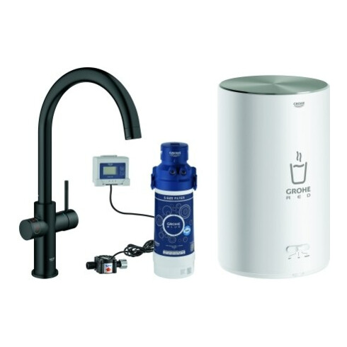 Grohe Robinet et Chauffe-eau Red Duo 30083_1 M-Taille Bec C noir velours