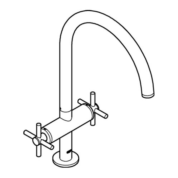 Grohe Robinet évier 2 poignées Atrio 1/2", bec C, graphite dur brossé
