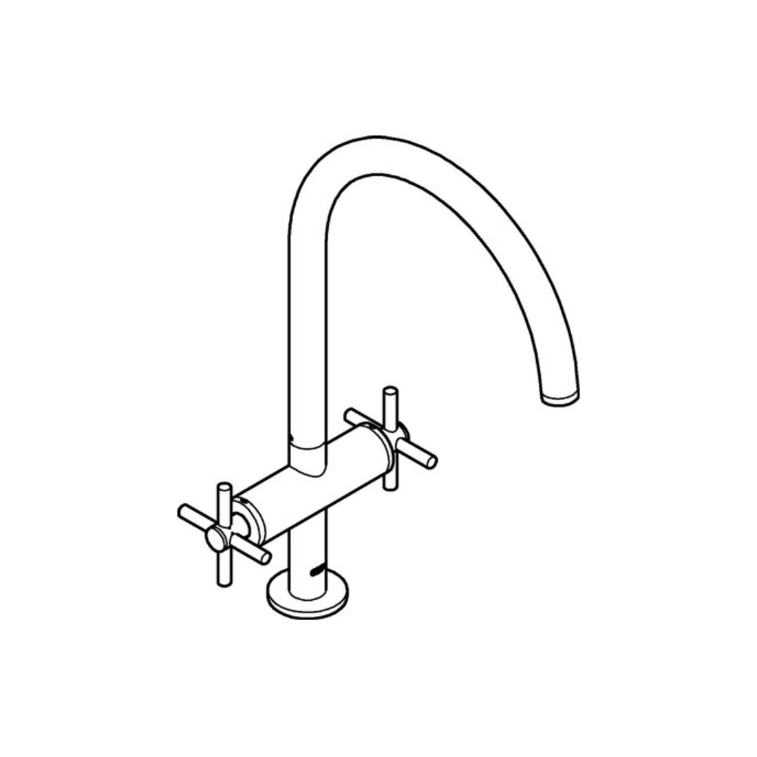 Grohe Robinet évier 2 poignées Atrio 1/2", bec C, graphite dur brossé