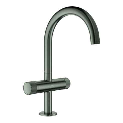 Grohe Robinet lavabo 1 trou à deux poignées Atrio Priv. Coll. 1/2", L, graphite dur brossé