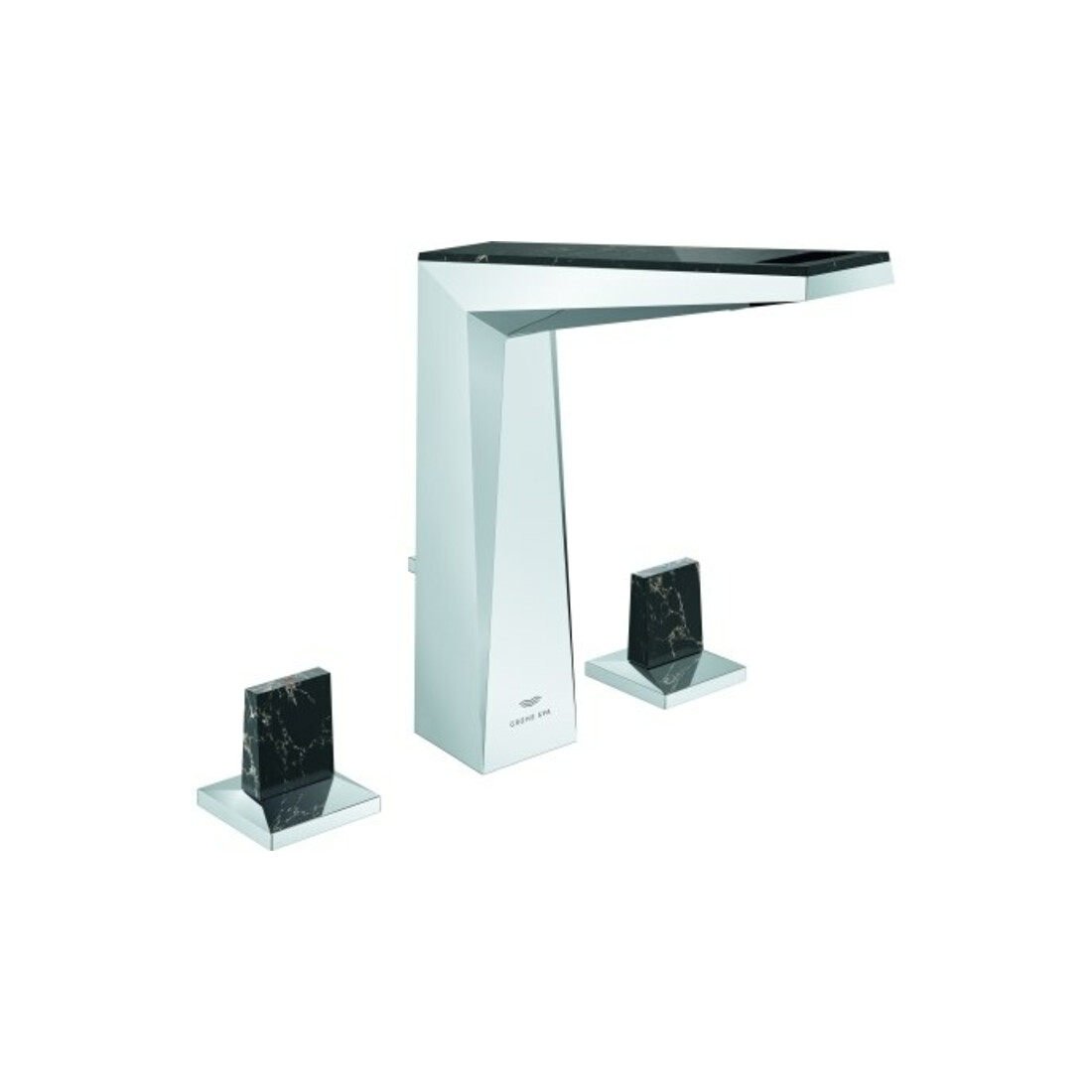 Grohe Robinet lavabo 3 trous Allure Brilliant P. Coll. 1/2", L, poignées trapèze avec insert, chrome