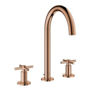 Grohe Robinet lavabo 3 trous Atrio 1/2", L, avec poignées croisées, warm sunset