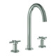 Grohe Robinet lavabo 3 trous Atrio 1/2", L, poignées croisillons, supersteel-1