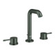 Grohe Robinet lavabo 3 trous Essence 1/2, avec garniture, graphite dur brossé-1