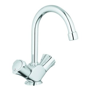 Grohe Robinet lavabo à deux poignées Costa 1/2", avec garniture vidage, bec pivotant, chrome