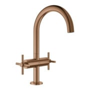 Grohe Robinet lavabo deux poignées Atrio 1/2", L, manettes croisées, sunset brossé