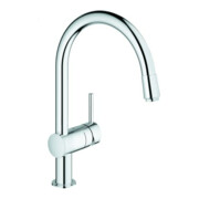 Grohe Robinet mitigeur évier Minta 1/2", bec C, mousseur extractible, chrome