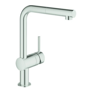 Grohe Robinet mitigeur évier Minta 1/2", bec long, mousseur extractible, super chromé