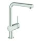 Grohe Robinet mitigeur évier Minta 1/2", bec long, mousseur extractible, super chromé-1