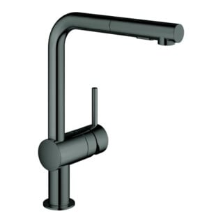 Grohe Robinet mitigeur évier Minta hd graph., douchette extractible double, bec L