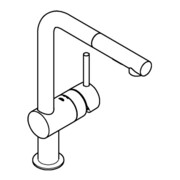 Grohe Robinet mitigeur évier Minta hd graph., douchette extractible double, bec L-3