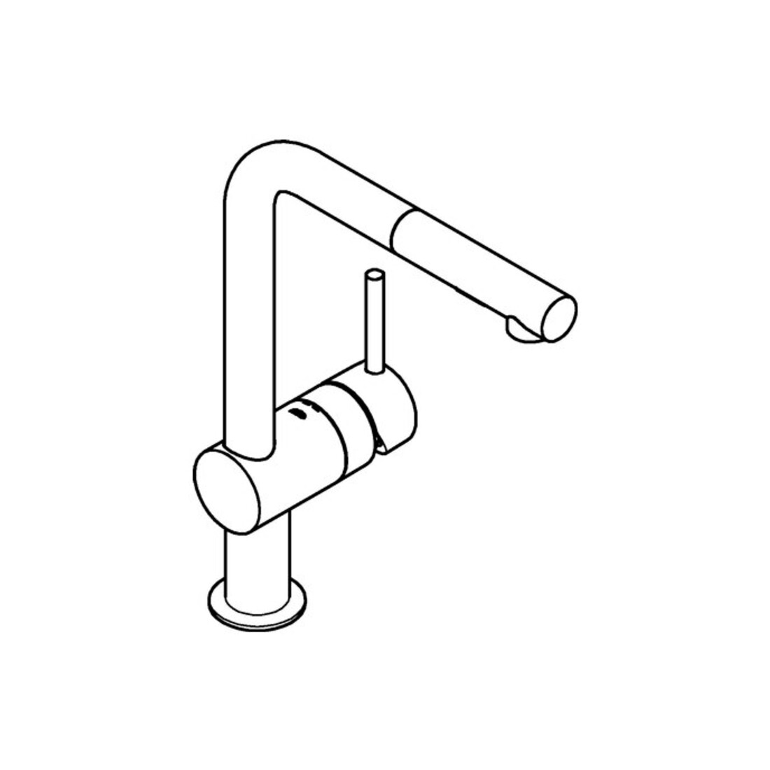 Grohe Robinet mitigeur évier Minta hd graph., douchette extractible double, bec L