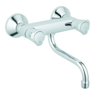 Grohe Robinet mural 2 trous Costa 1/2", L 20 cm, poignées métal, isolé, chromé