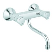 Grohe Robinet mural 2 trous Costa 1/2", L 20 cm, poignées métal, isolé, chromé