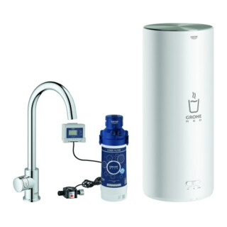 Grohe Robinet sur pied pour évier Red Mono chrome, taille L, avec chauffe-eau