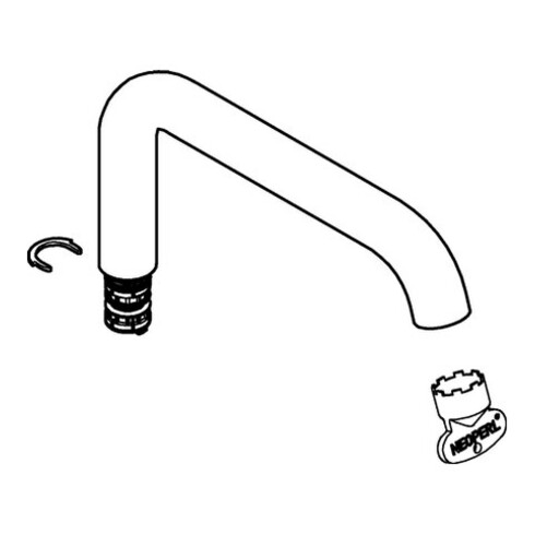Grohe Rohrauslauf 13375 für Essence Einhand-Waschtischbatterie XL-size supersteel