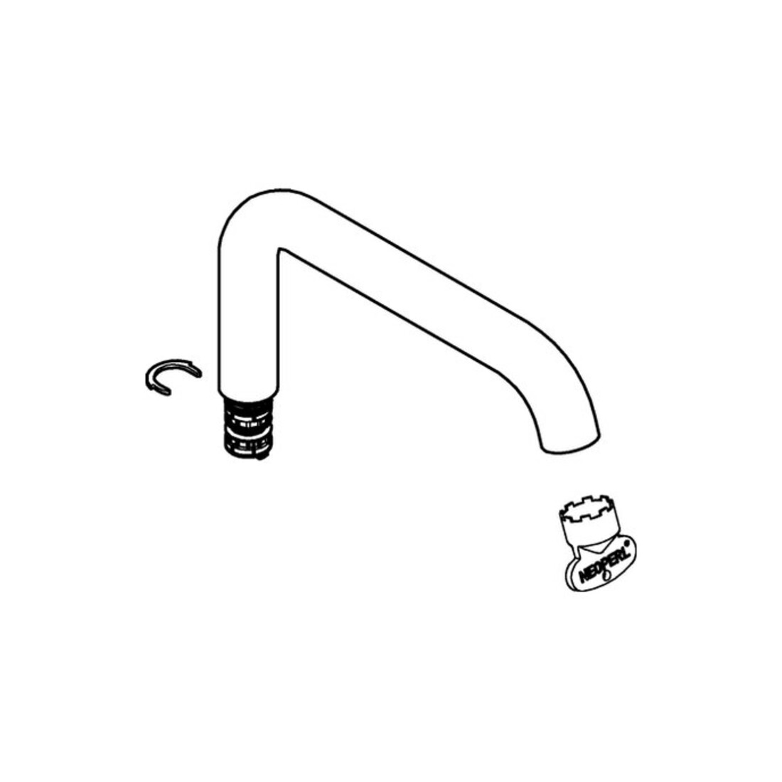 Grohe Rohrauslauf 13375 für Essence Einhand-Waschtischbatterie XL-size supersteel