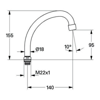 Grohe Rohrauslauf COSTA Ausladung 140 mm chrom