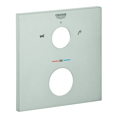 Grohe Rosace 49103 carrée pour ensembles de montage THM supersteel