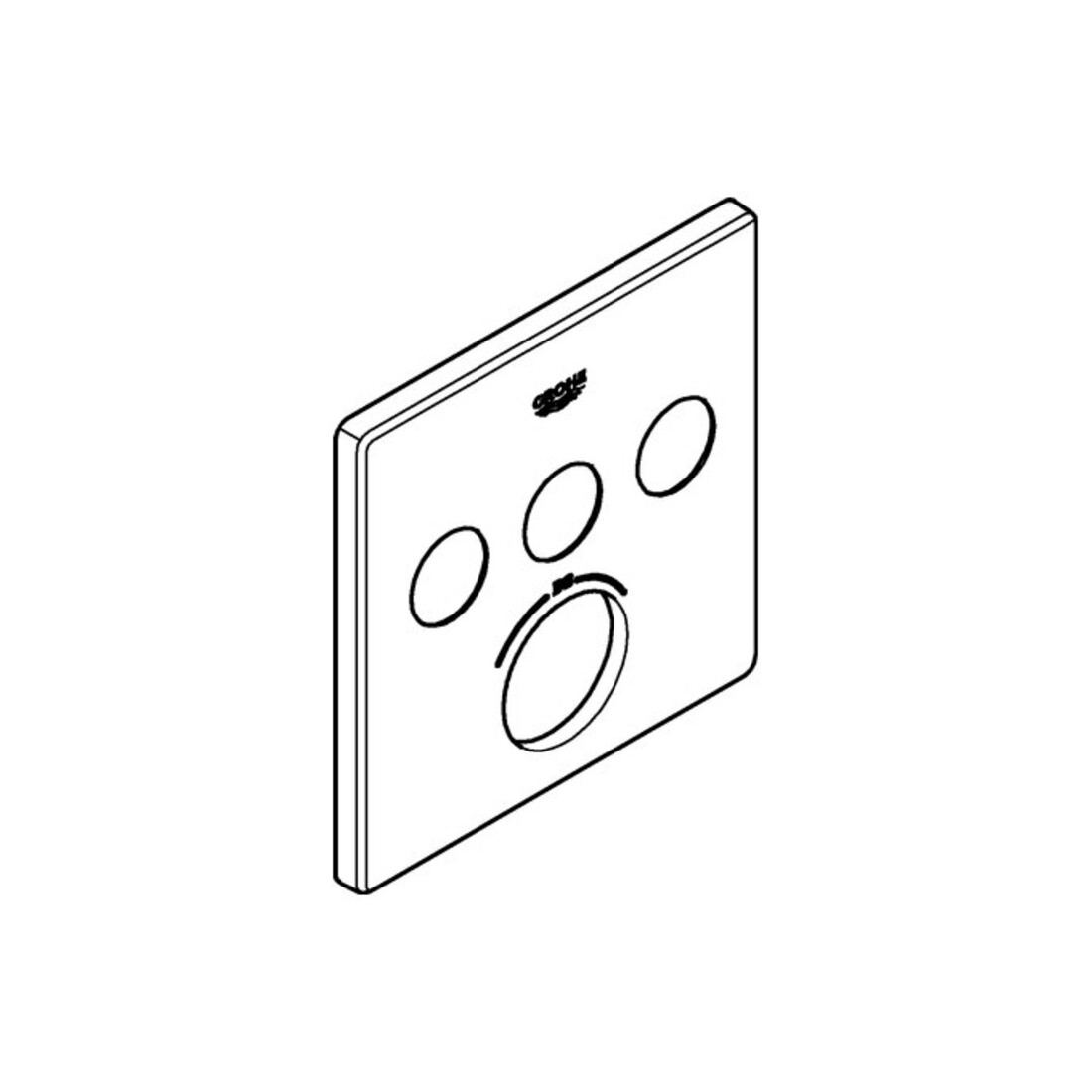 Grohe Rosette 49042 für SmartControl UP-THM eckig mit 3 ASV chrom