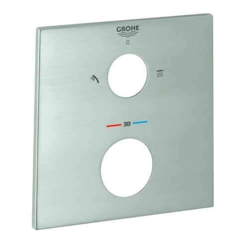 Grohe Rosette 49102 eckig für Thermostat-FMS supersteel
