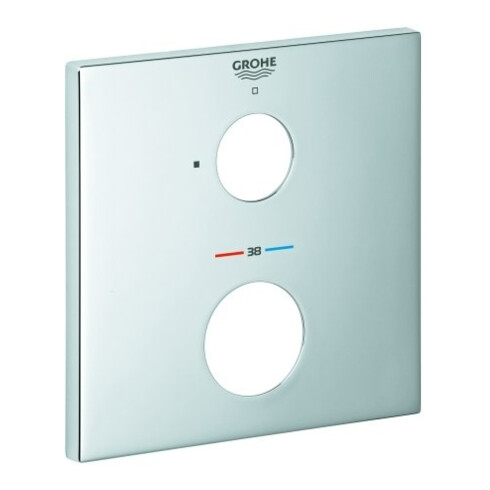 Grohe Rosette 49109 eckig für THM-Fertigmontagesets chrom