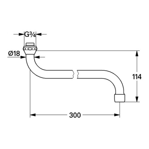 Grohe S-Auslauf 1/2" Ausladung 300 mm chrom