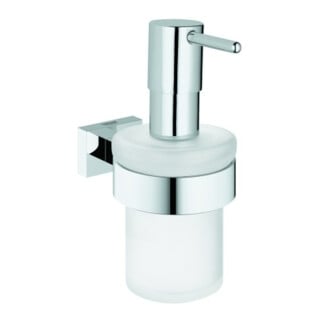 Grohe Seifenspender Essentials Cube 160ml, mit Halter, chrom