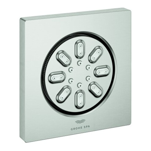 Grohe Seitenbrause Rainshower Aqua Cube 7,5x7,5cm, 2 Stahlarten, supersteel