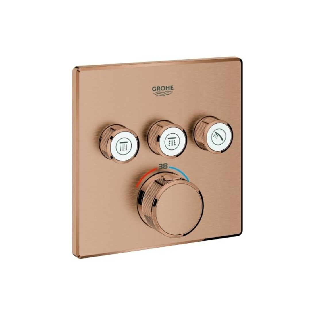 Grohe Set complet Grohtherm Smartcontrol avec commande solaire, angle, encastré, UP-THM, 3 vannes d'arrêt