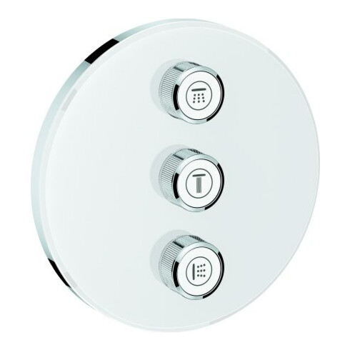 Grohe Set complet Grohtherm Smartcontrol blanc lune, rond, valve encastrée 3 voies