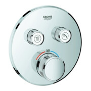 Grohe Set complet Grohtherm Smartcontrol chromé, rouge, thermostat encastré, 2 vannes d'arrêt