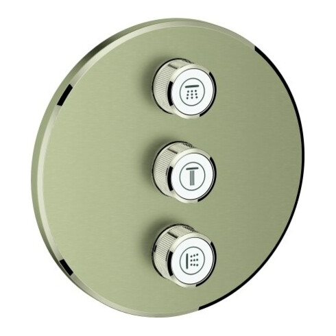 Grohe Set complet Grohtherm Smartcontrol encastré, triple, rond, nickel brossé