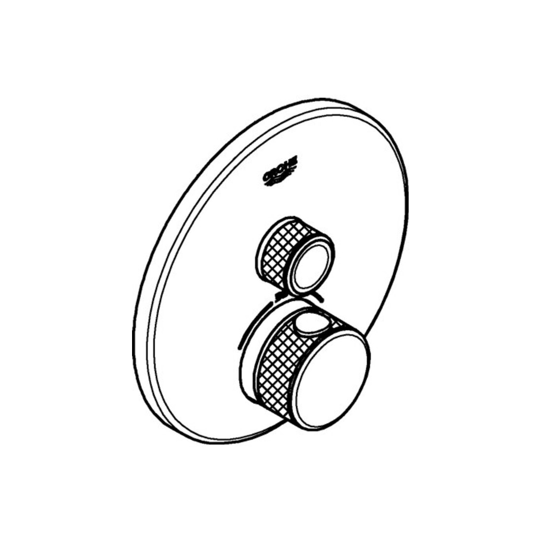 Grohe Set complet Grohtherm Smartcontrol hd graphite, rd, UP-THM, 1 vanne d'arrêt