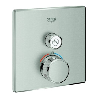 Grohe Set complet Grohtherm Smartcontrol superposé, angle, encastré UP-THM, 1 vanne d'arrêt