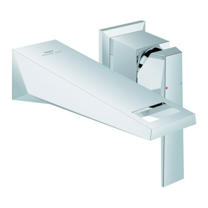 Grohe Set de montage complet Allure Brilliant Robinet mural 2 trous, H 16,1 cm, blanc, chrome
