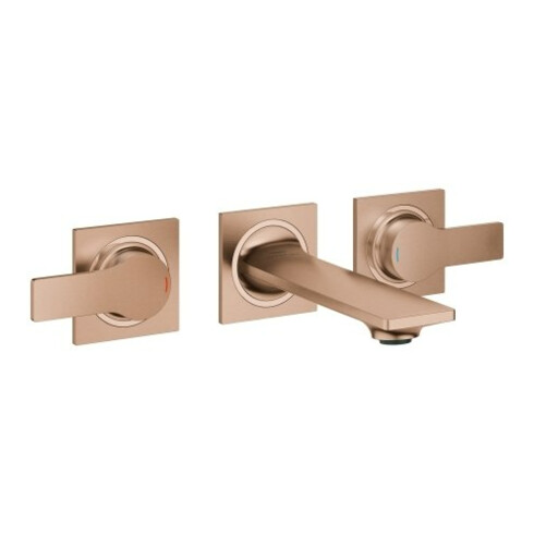 Grohe Set de montage complet Allure Robinet lavabo encastré 3 trous, 1/2", H 15 cm, chromé mat, avec rosace