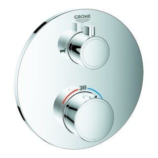 Grohe Set de montage complet Grohtherm chr, thermostat encastré baignoire avec commutateur 2 voies