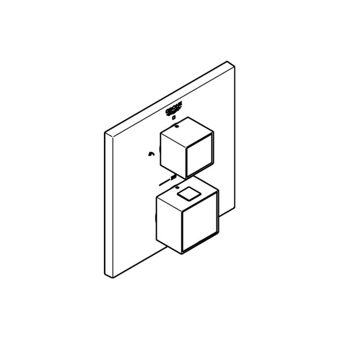 Grohe Set de montage Grohtherm Cube mitigeur thermostatique encastré, avec commutateur 2 voies, chrome