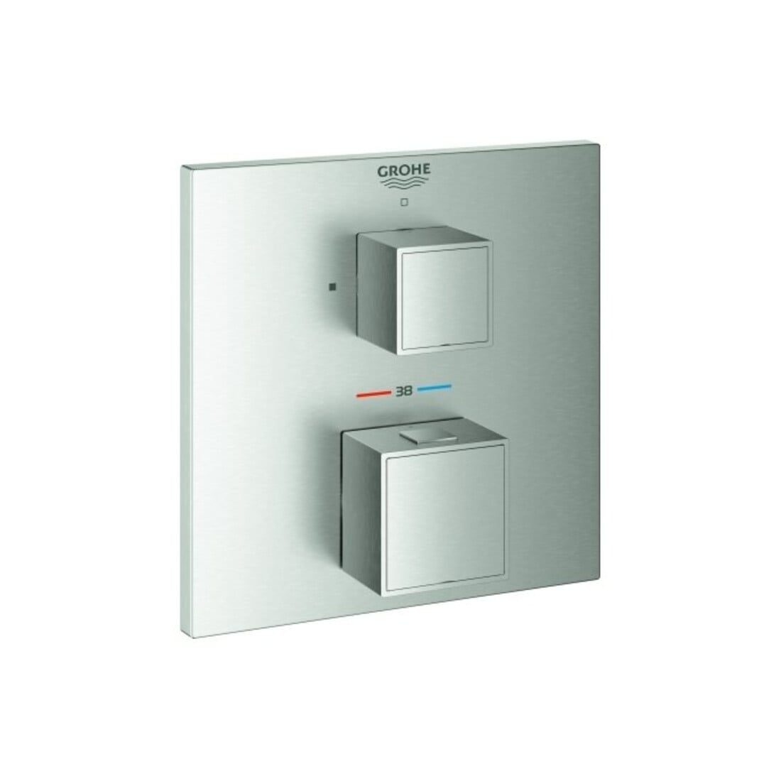 Grohe Set de montage Grohtherm Cube mitigeur thermostatique encastré, avec vanne d'arrêt, supersteel