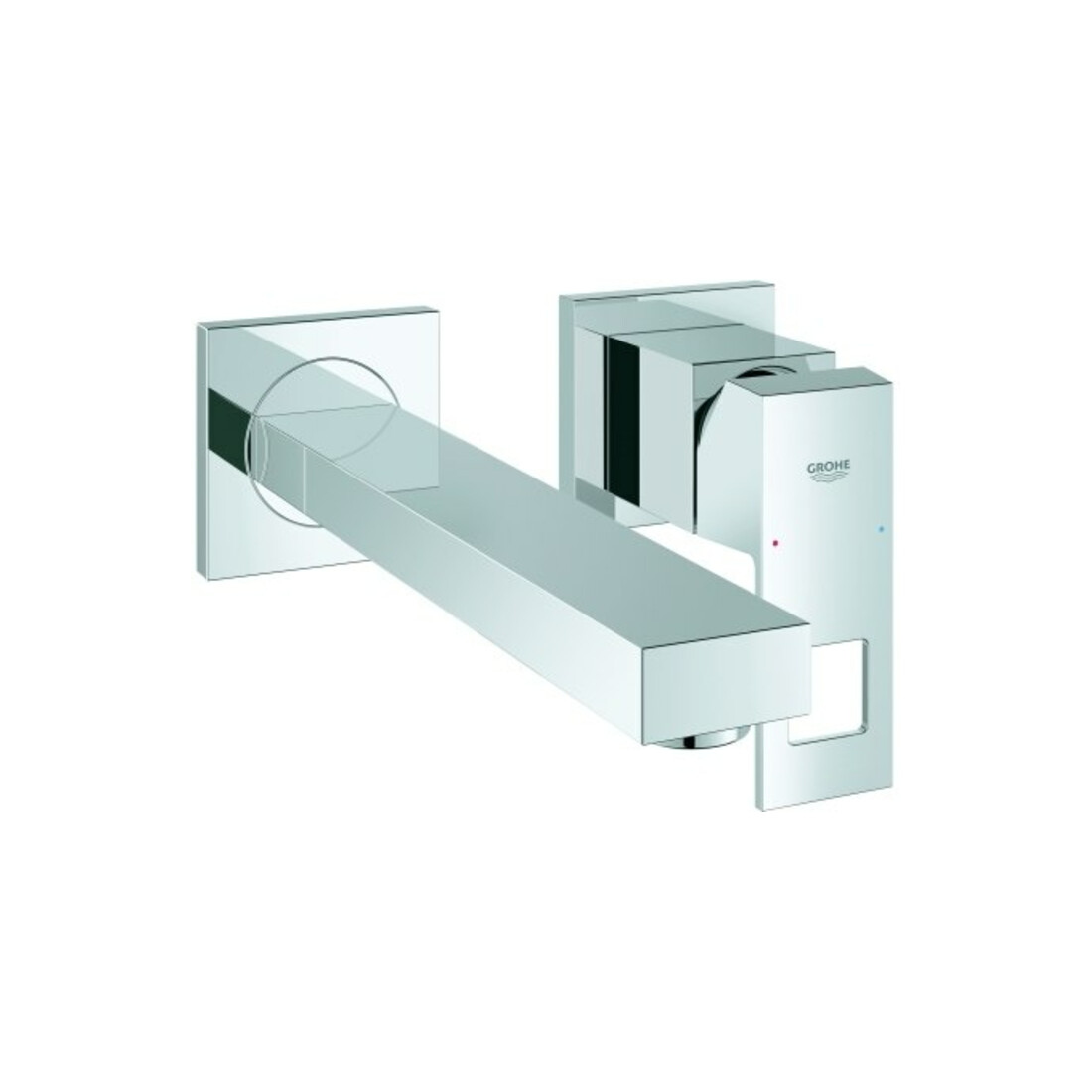 Grohe Set de montage prêt Eurocube chr, robinet mural lavabo 2 trous, bec 231 mm