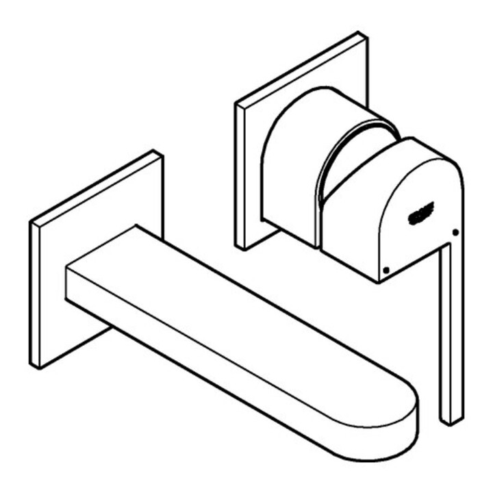 Grohe Set de montage prêt PLUS Mitigeur lavabo UP 2 trous, bec 14,7 cm, chrome