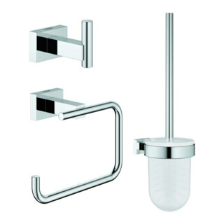Grohe Set WC Essentials Cube 3 en 1, fixation dissimulée, chrome