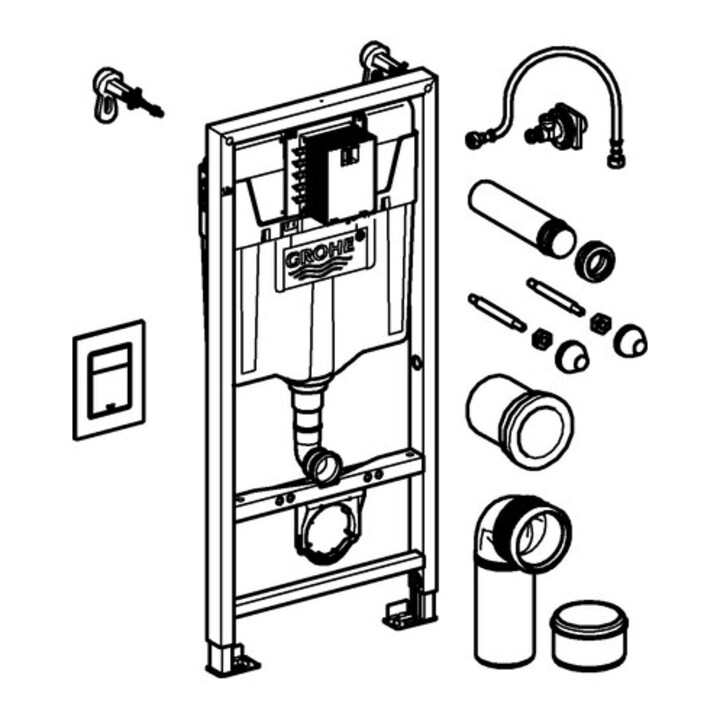 Grohe Set WC Rapid SL H 1,13 m, Set 3-en-1, SPK GD 2, 6-9 l