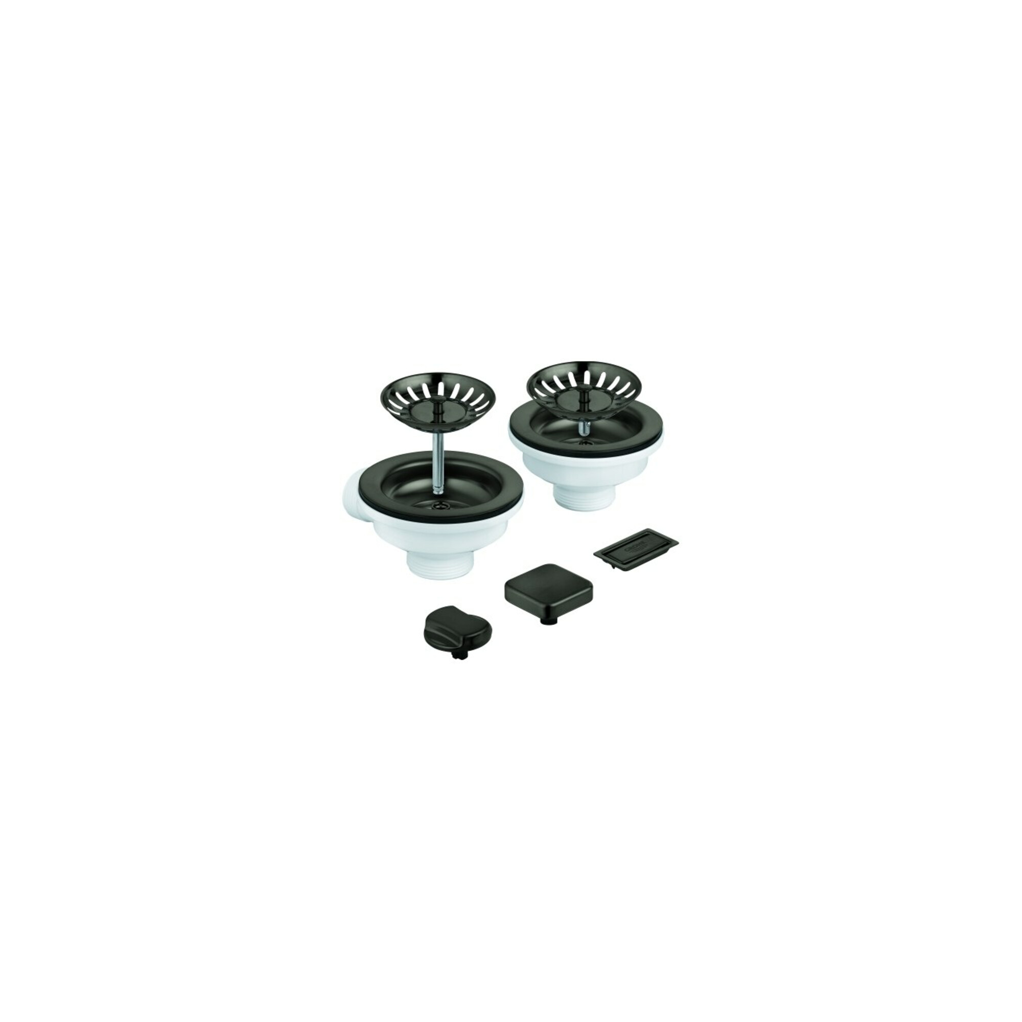 Grohe Spülen-Ablaufgrt. 40998 2 Becken mit Exzenter hard graphite gebürstet
