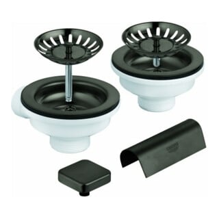 Grohe Spülen-Ablaufgrt. 40999 2 Becken mit Exzenter hard graphite gebürstet