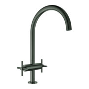 Grohe Spültisch-2-Griff-Armatur Atrio 1/2", C-Auslauf, hard graphite gebürstet