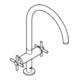 Grohe Spültisch-2-Griff-Armatur Atrio 1/2", C-Auslauf, hard graphite gebürstet-3
