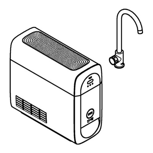 Grohe Spültisch-Einhebelmischer Blue Home hd graphite gebürstet, Mono-Starter Kit