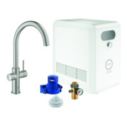 Grohe Spültisch-Einhebelmischer Blue Professional C-Auslauf Set, supersteel